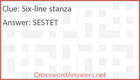 Stanza of six lines crossword. Things To Know About Stanza of six lines crossword. 